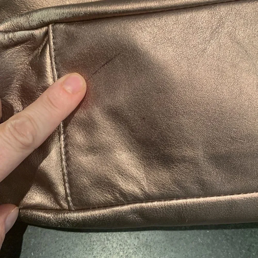 Coach Lynn Hobo Metallic Bronze Leather Shoulder Bag